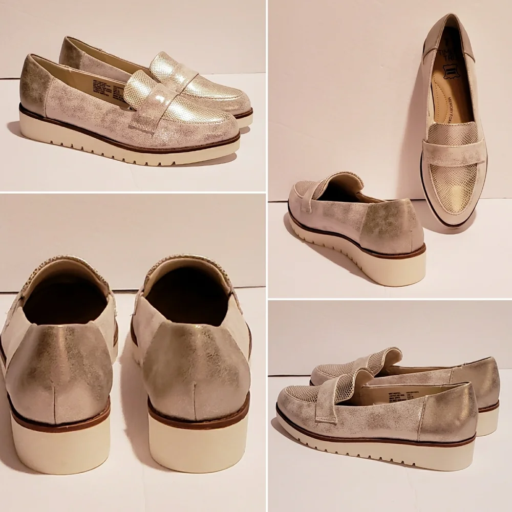 Gold/Silver Leather Metallic Loafer - Picture 2 of 5